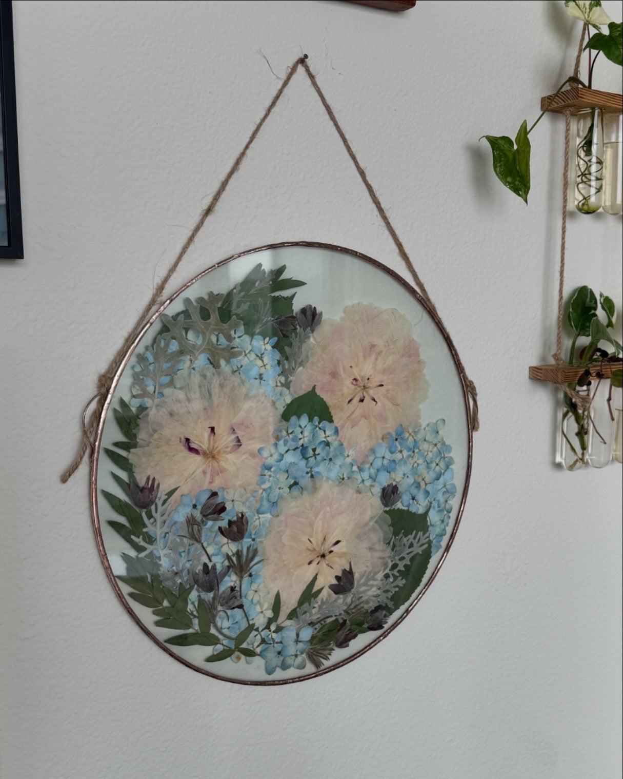 Pressed Flowers in Fully Handcrafted Tin Frame, 50% deposit