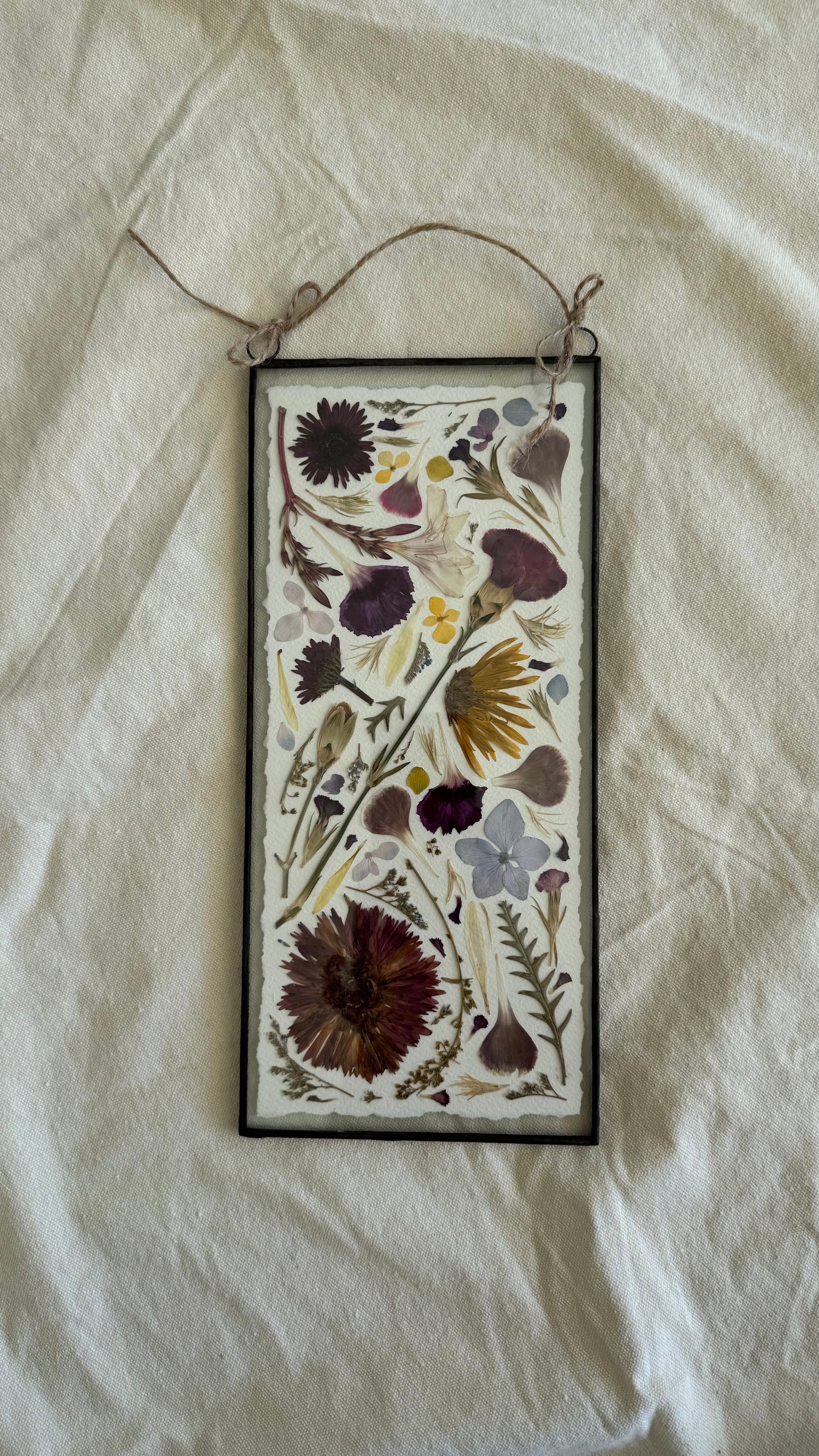 Pressed Flowers in Fully Handcrafted Tin Frame, 50% deposit
