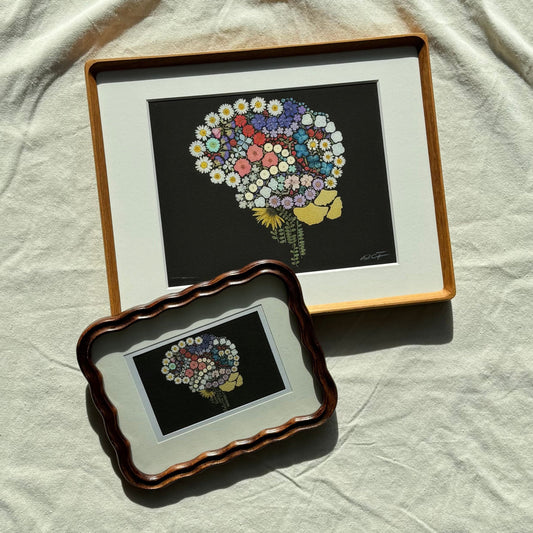 Anatomy x Nature | Pressed Flower Brain Print