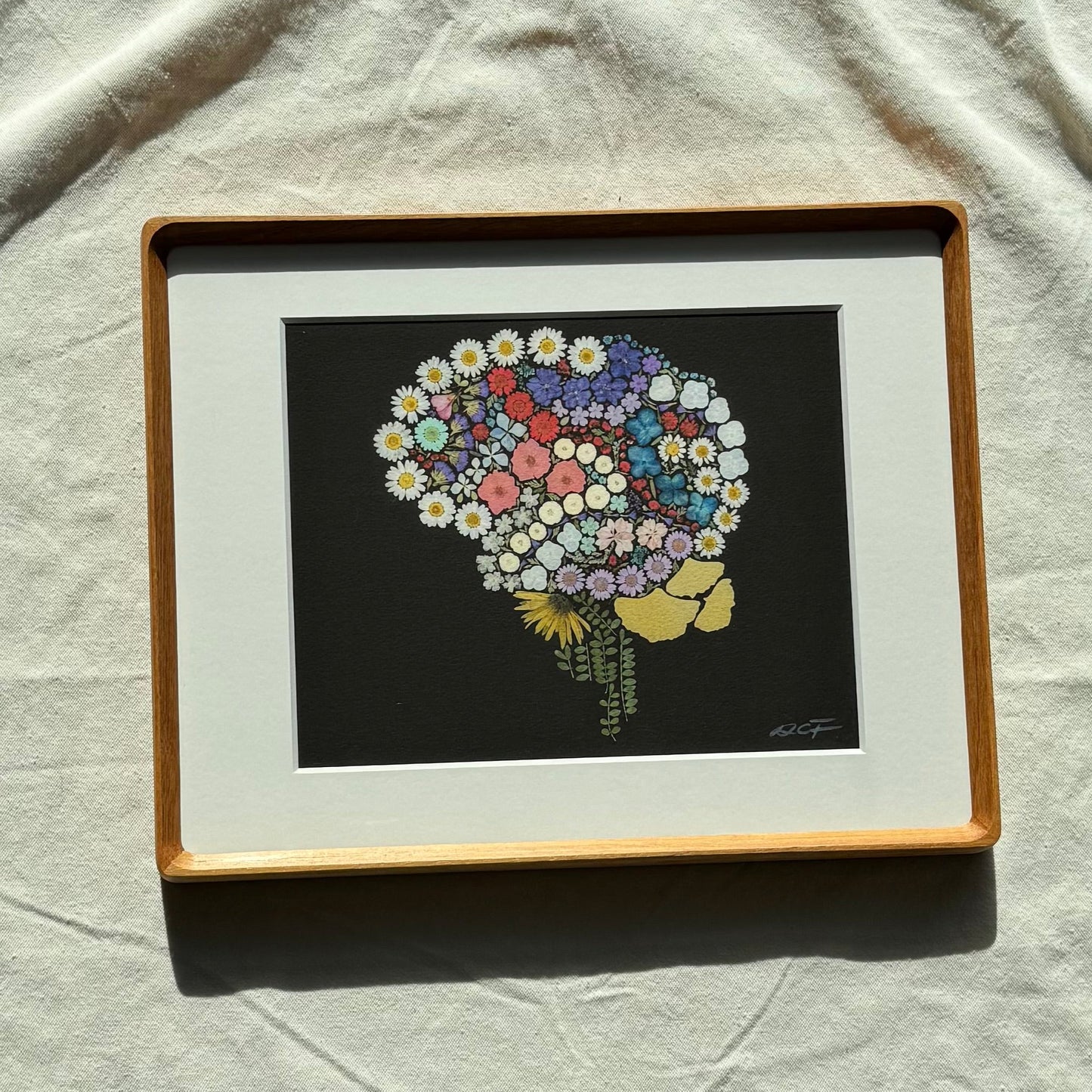 Anatomy x Nature | Pressed Flower Brain Print