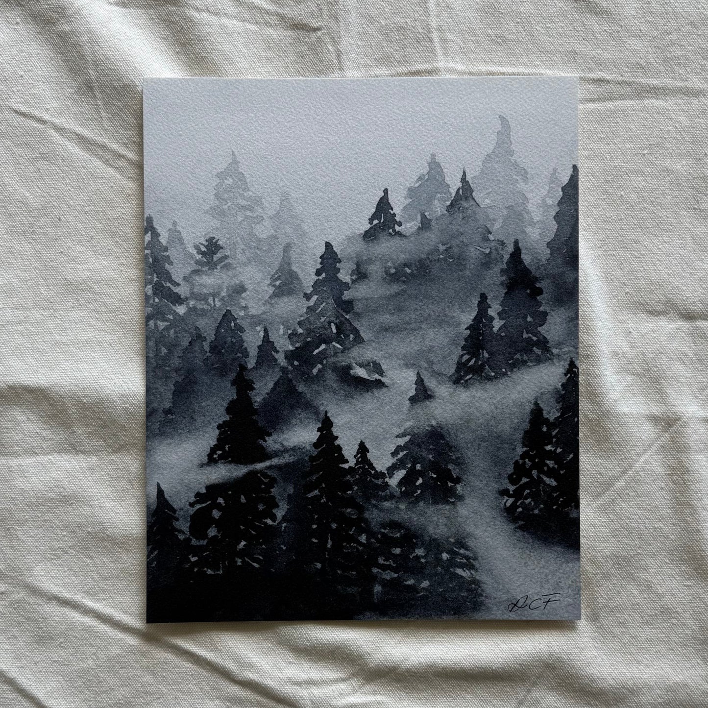 Fog Shrouded Forest Print