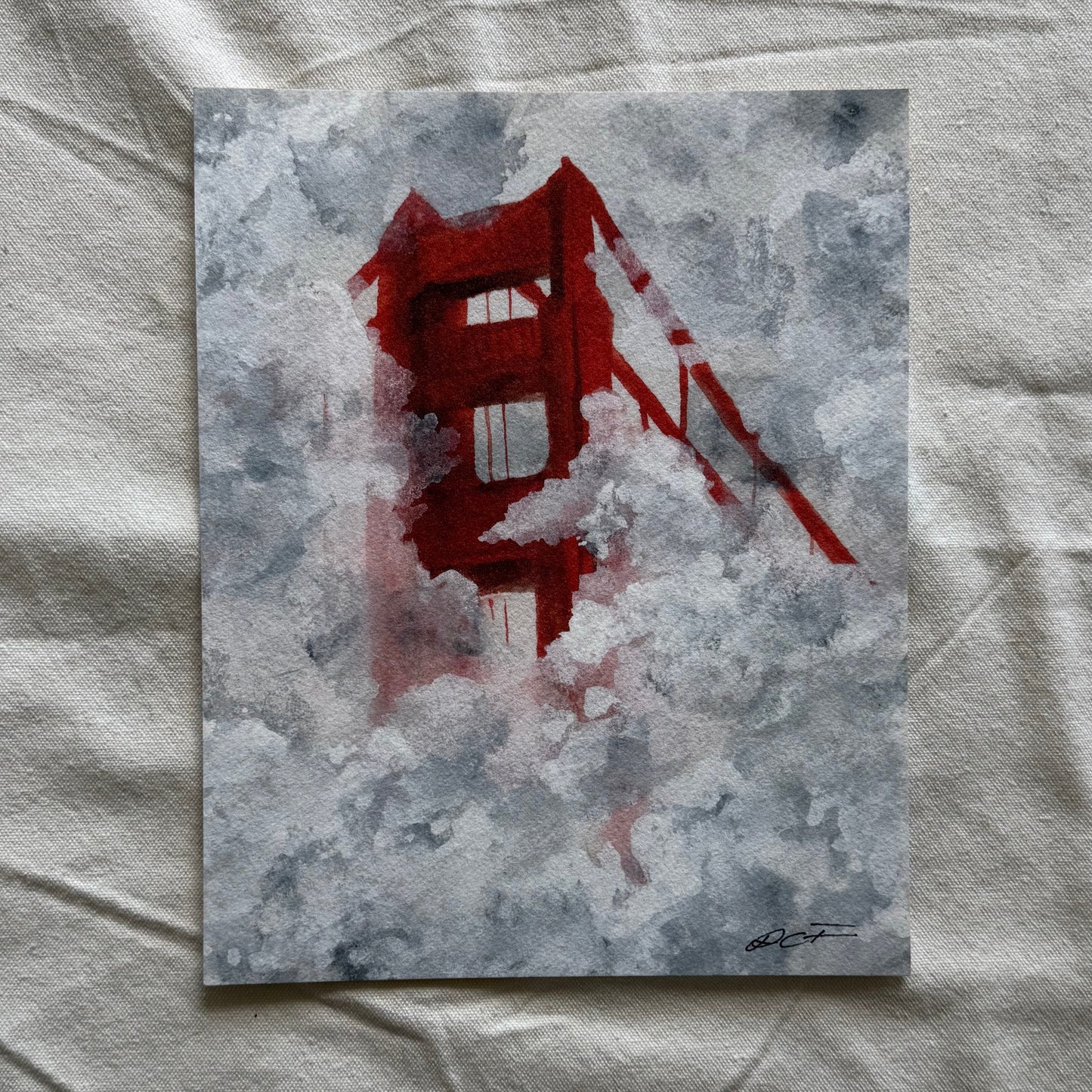 Golden Gate Bridge in Clouds Print