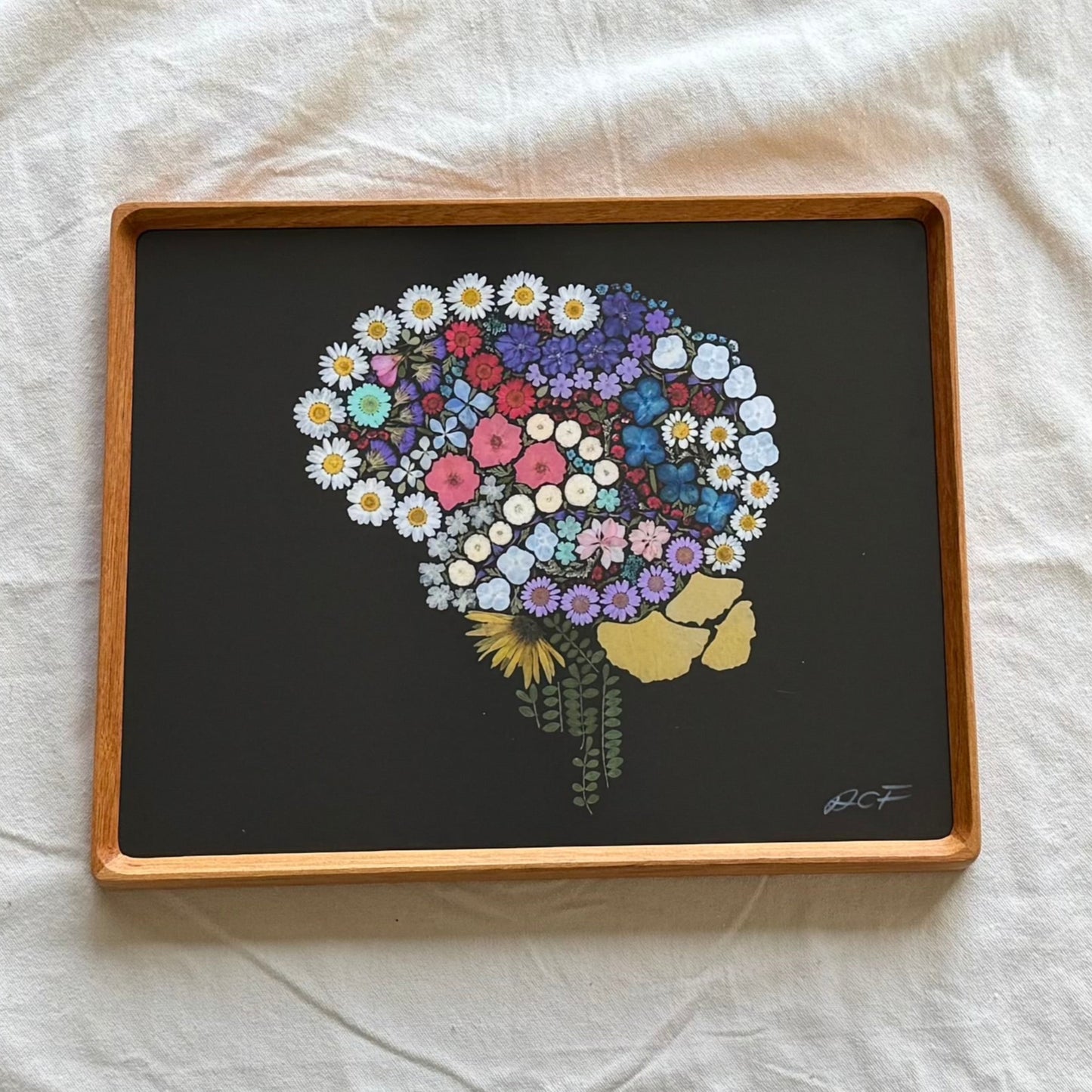 Anatomy x Nature | Pressed Flower Brain Print