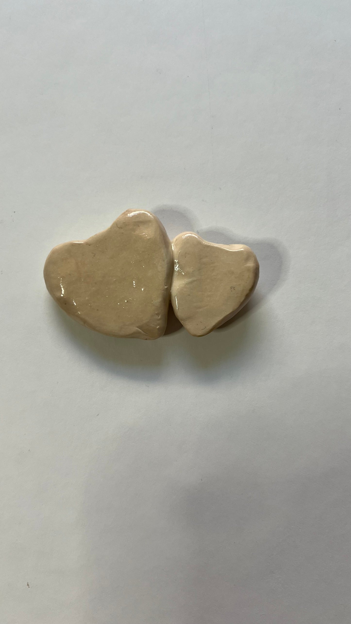 Antique Gold Double Heart Paint Brush Rest, handmade