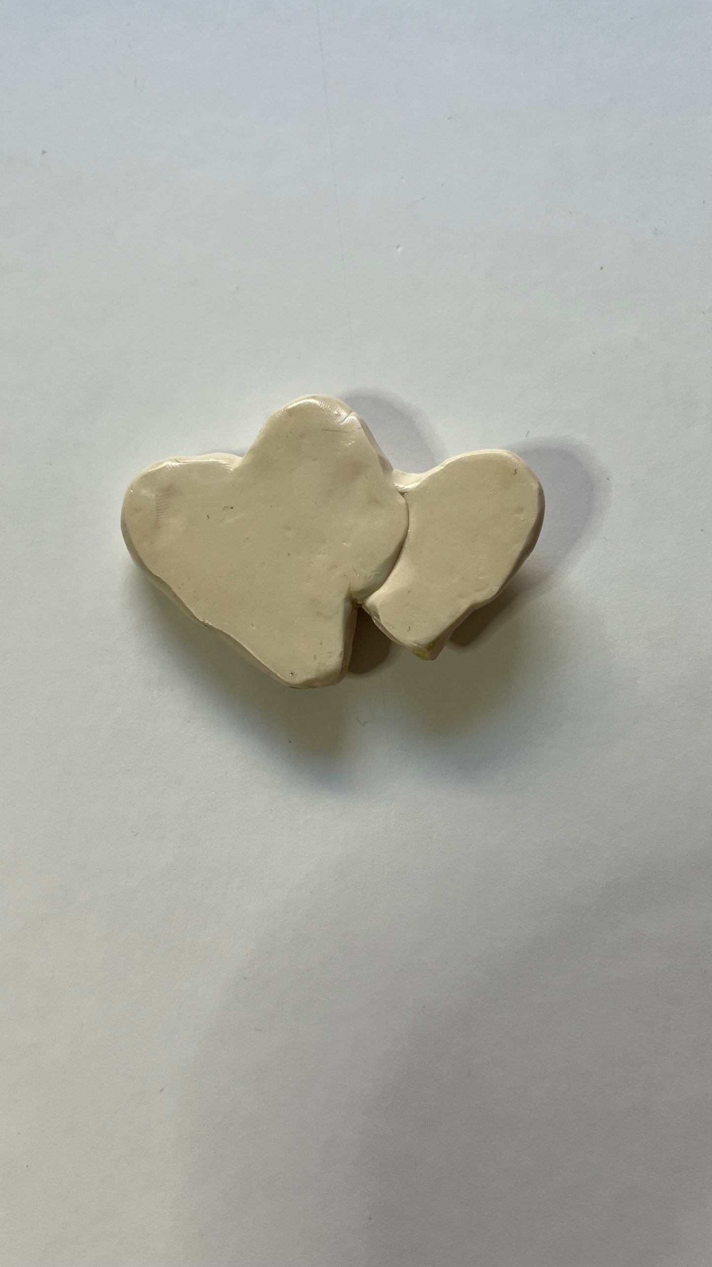 Old Gold Double Heart Paint Brush Rest, handmade