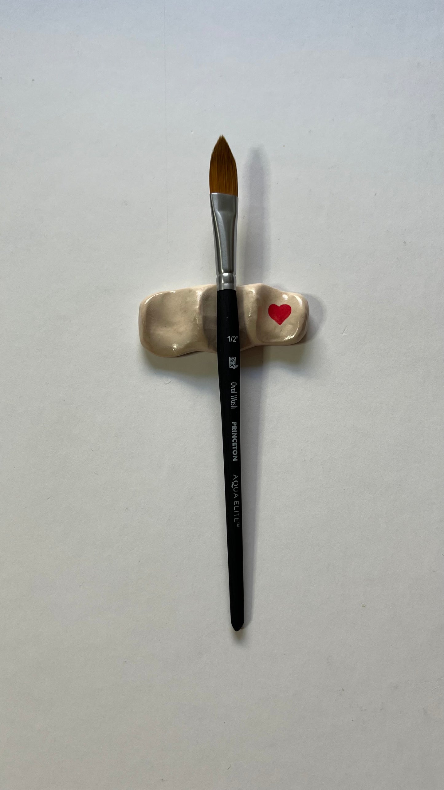 Heart Paint Brush Rest, handmade