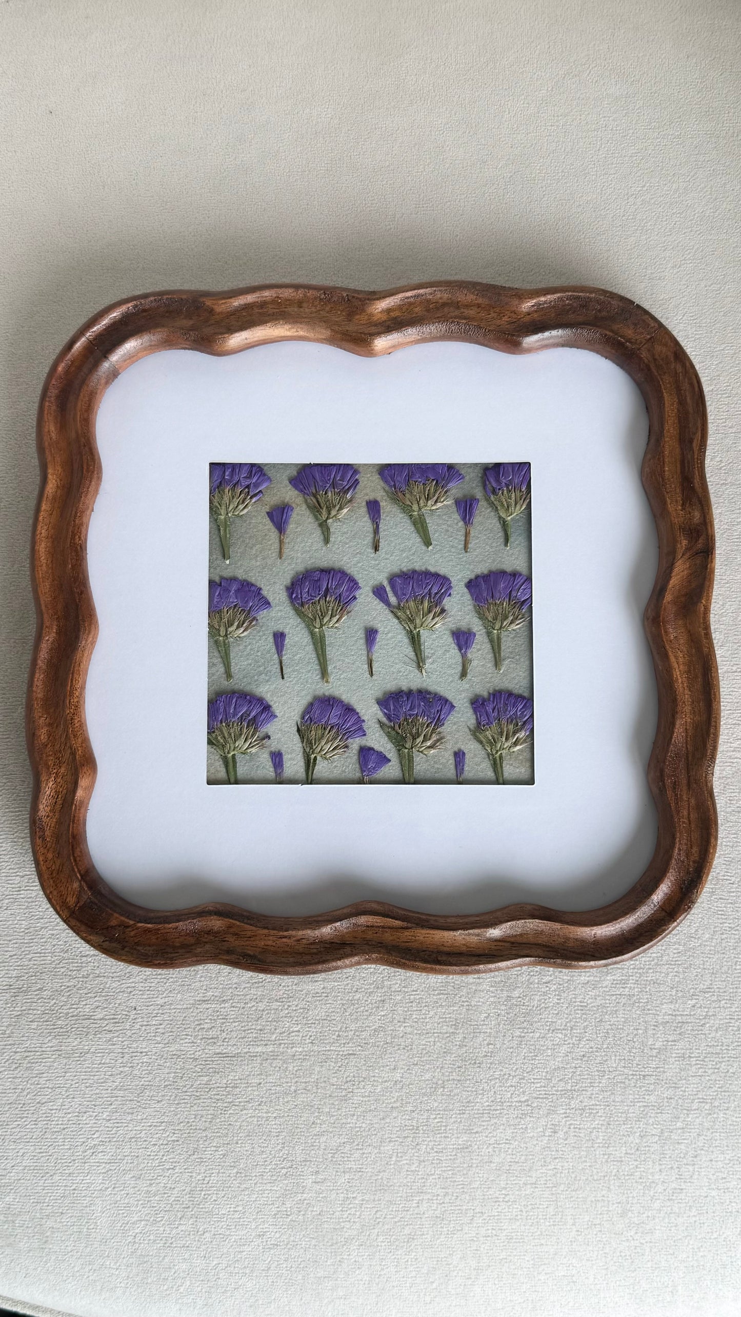 Pressed Flowers in Solid Wood Frame, 50% deposit
