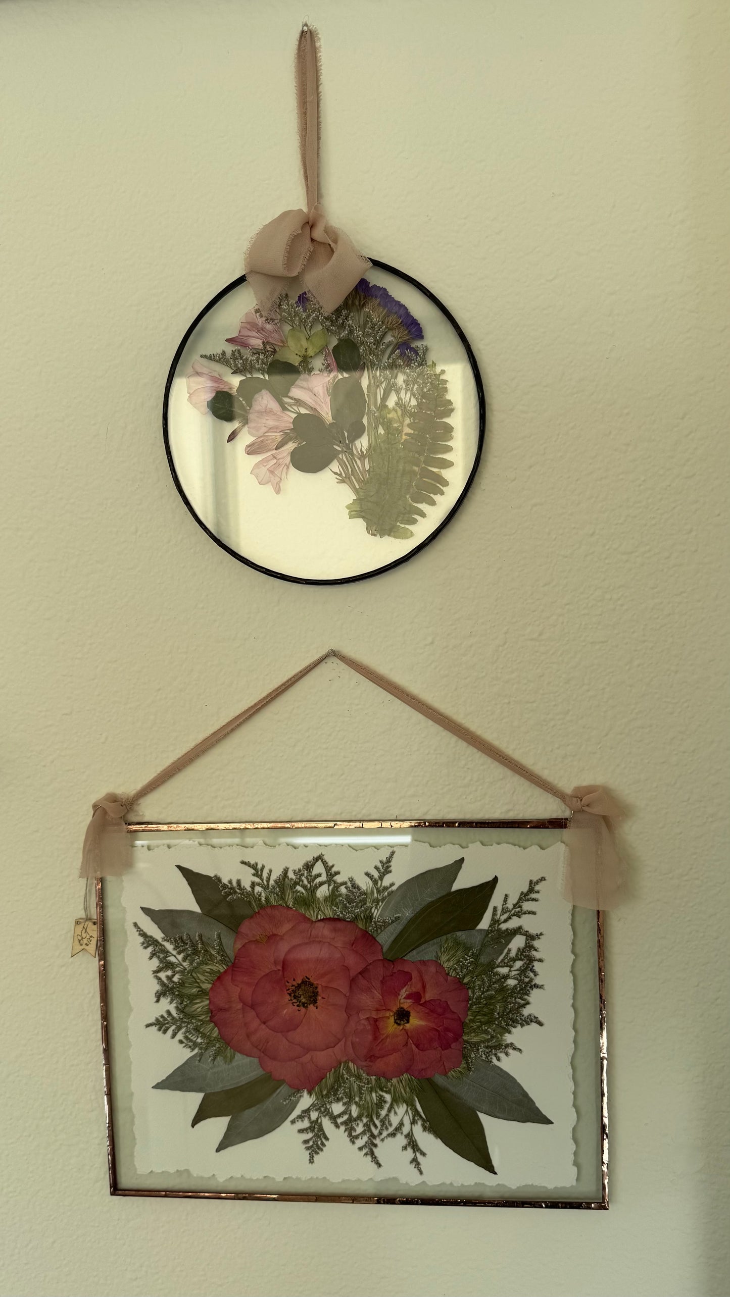 Pressed Flowers in Fully Handcrafted Tin Frame, 50% deposit