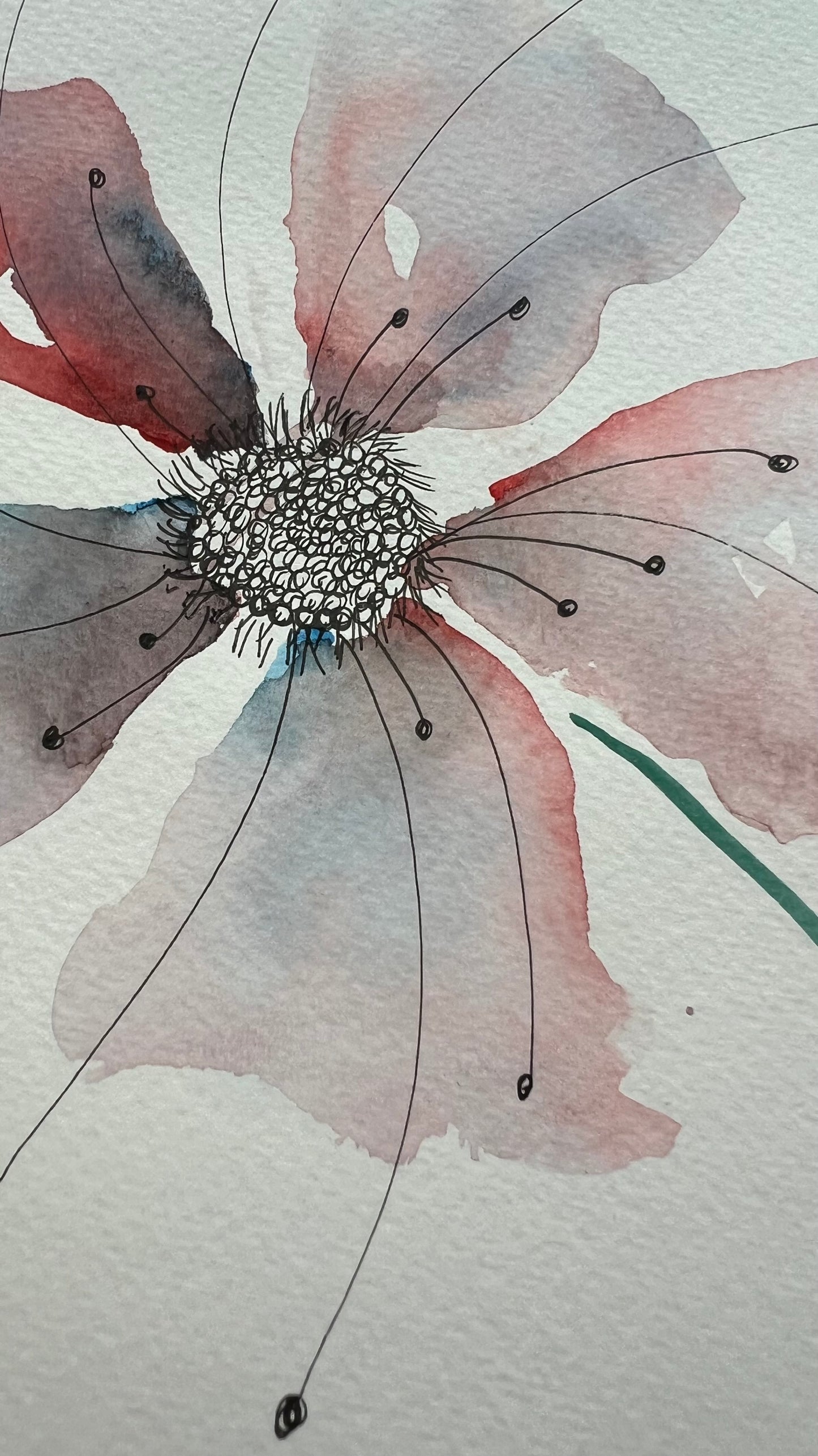 8x6", 'Blooming', original watercolor painting, unframed